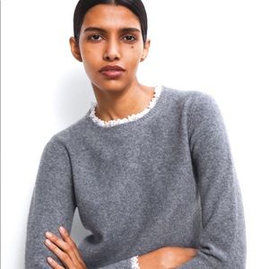 ZARA lace-trim collar sweater